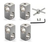 M12 mm Cross Cable Clamps Wire Rope Cross Clamp 304 stainless steel Cross Clip (Pack of 4)
