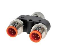 M12 Sensor Connector 3-Way Pipe Conversion Male Female 4pin 5pin Y Shaped A Code Connectors 1Pcs(551A)