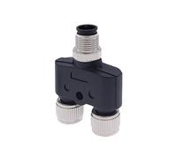 M12 Sensor Connector Three-way Pipe Conversion Male Female 4 5 8pin Y Shaped T Type A Code Connectors 1Pcs(3P Y (1M-2F))