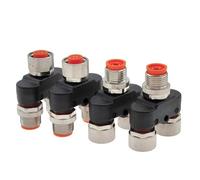 M12 Sensor Connector Three-Way Pipe Conversion Plugs Male Female 4 5pin Y Shaped A Code Connectors 1Pcs(441A)