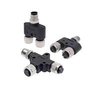 M12 Sensor Connector Waterproof Three-way Pipe Conversion Plug Male Female 4 5 8pin Y shaped T Type A code Connectors IDGTTLDF(8Y (1 male 2 female))