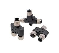 M12 Sensor Connector Waterproof Three-way Pipe Conversion Plug Male Female 4 5 8pin Y Shaped T Type A Code Connectors IDGTTLDF(5P Y (1F-1M 1F))