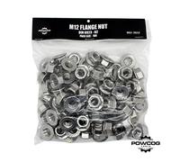 M12 Serrated Flange NUT - A2 Grade 304 Stainless Steel 12mm Metric Hexagon Nuts - DIN 6923 - by POWCOG® - Pack of 100