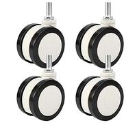 M12 Swivel Cs 75mm Heavy-Duty Wheels with Brake Silent Threaded Stem for Furniture Carts & Workbenches Set of 4 - Rolling Cs for Easy Mobility