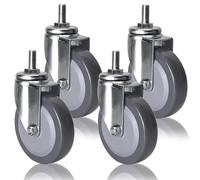 M12 Threaded Stem Caster Wheels - 4 Pack Heavy Duty Dual Locking Polyurethane Swivel Casters for Smooth Mobility - Perfect for Baby Beds, Cabinets, Tables, and Shelves