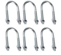 M12 U-Pipe Clamp Pipe Clamp 6 Pack U-Bolt Carbon Steel Fixing Clip with Nuts Angle Clamps for Sailboat Trailer (M12*92 * 138)