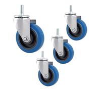 M12 Wheels Swivel Castor Wheels Rubber Furniture Castors (Color : Without Brake, Size : 100mm(4in))