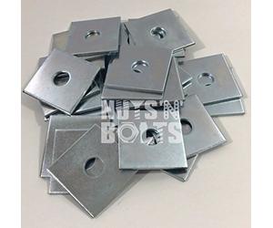 M12 x 50 x 50 x 3 Thick Square Plate WASHERS ZINC Plated - Pack of 20