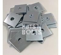 M12 x 50 x 50 x 3 Thick Square Plate WASHERS ZINC Plated - Pack of 50