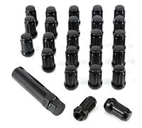 M12x1.5 Black Spline Lug Nuts 24pc + Tool, 12x1.5mm Wheel Lug Nuts Compatible with Toyota Tacoma 4Runner FJ Cruiser Lexus gx470 Mitsubishi Montero Ford Ranger Most 6 Lug 4 Lug Wheels