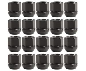 M12X1.5 Open End Lug Nuts - Replacement for Acura Honda Buick Chevy Toyota Lexus Ford Cadillac Aftermarket Wheel (Black)