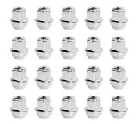 M12x1.5 Wheel Nuts 19mm Hex Chrome Silver Pack of 20 | Closed End With Captive Washers; For Ford Focus Fiesta Mondeo Kuga Escort C-Max