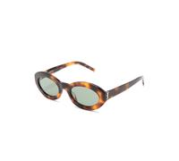 SAINT LAURENT SL M136 002 Woman Sunglasses Acetate Havana Green Round