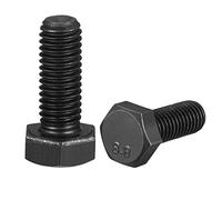 M14-2 x 55mm Carbon Steel Grade 8.8 External Hex Head Screw Bolts Metric Thread Hexagon Bolts Fastener for Hardware Furniture Machinery Black 4pcs