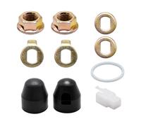 M14 Nut Set for Electric Bicycle Hub Motor, Compatible with 500w-2000w Motors, Includes Bike Safety Washer Kit. The Wheel Lock Nut Kit Comes with 14mm Axle Bolts, Caps, Washers and Nut Covers.