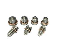 M14 X 1.5 M12 M16 M18 M20 Magnetic Stainless Steel Oil Drain Plug Sump Drain Nut Bolt with Copper Gasket Crush Washer(M16X1.5)