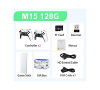 (M15 128G small package) Cross-border game console M15 TV retro arcade home game console TV rocker arcade system red and white machine