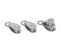 M15 Pulley Block Heavy Duty Stainless Steel Single Double Wheel Swivel Lifting Rope Block for Indoor Outdoor Rigging Construction Marine Use