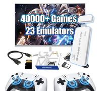 M15 Retro Game Stick,40000+ classic games ,Retro Gaming Console with 23 Emulators,4K HD Output TV Game Stick,with 2 Wireless 2.4GHz Controllers,Plug and Play Video Games Console,TV/Computer(128GB)