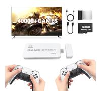 M15 Retro Games Console Stick 128GB 40,000+ Games - 4K HDMI Plug & Play TV System, x2 pro game stick Dual 2.4G Controllers, Portable Arcade Machine for Adults, Kids & Family game boy Nights