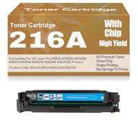 M155A M155DW M155NW M182N M182NW M183FW M183NW M183FDW Toner Cartridges with Chip Compatible 216A Black Yellow Magenta Cyan Toner W2410A W2411A W2412A W2413A Toner for HP,Cyan-216A
