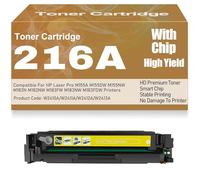 M155A M155DW M155NW M182N M182NW M183FW M183NW M183FDW Toner Cartridges with Chip Compatible 216A Black Yellow Magenta Cyan Toner W2410A W2411A W2412A W2413A Toner for HP,Yellow-216A