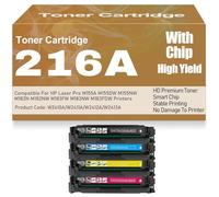 M155A M155DW M155NW M182N M182NW M183FW M183NW M183FDW Toner Cartridges with Chip Compatible 216A Black Yellow Magenta Cyan Toner W2410A W2411A W2412A W2413A Toner for HP,4Pack-216A
