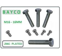 M16 -16MM THREADED SET SCREW. GRADE 8.8 ZINC HEXAGON HEX HEAD BOLTS SCREWS