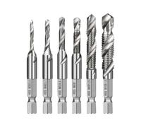 M16 Hex Shank Drill Tap Comb - 3 in 1 Tool for Drilling, Tapping & Countersinking - 6pc Set