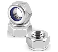 M16 Locking Nuts (Pack of: 2) Nylon Insert Lock Nut Steel Zinc Plated Nyloc DIN 985