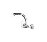 M16357 Wall Mounted Kitchen Tap Single Lever Mixer Tap 360 Rotation Sink tap with Adjustable Mounting Hole 130mm170mm Brass Chromed