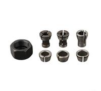 M17 Collet Chuck Adapter Set with Nut, 7-Piece Carbide Tool for Engraving and Wood Router Machines, 10mm/9.5mm/8mm/6.35mm/6mm Chuck Size Conversion