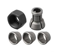 M17 Collet Chuck Adapter with Nut 6mm 6.35mm 8mm Carbon Steel Router Engraving Trimming Machine Tool(5PCS/Set)