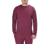 M17 Mens Classic Crew Neck Sweatshirt Sweater Casual Pullover Long Sleeve Top Plain Jumper (S, Burgundy)