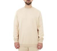 M17 Mens Recycled Sweatshirt Casual Long Sleeve Top Classic Pullover Plain Jumper Crewneck Sweater (L, Stone)