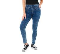 M17 Women Ladies Denim Jeans Jeggings Sculpt Pull On Skinny Fit Casual Cotton Trousers Pants with Pockets (14, Acid Blue)