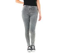 M17 Women Ladies Denim Jeans Jeggings Sculpt Pull On Skinny Fit Casual Cotton Trousers Pants with Pockets (10, Acid Black)