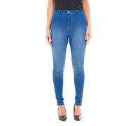 M17 Women Ladies High Waisted Denim Jeans Skinny Fit Casual Cotton Trousers Pants with Pockets (26, Bright Blue)