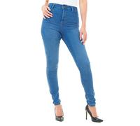 M17 Women Ladies High Waisted Denim Jeans Skinny Fit Casual Cotton Trousers Pants with Pockets (8, Mid Wash)