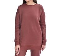 M17 Womens Ladies Classic Crew Neck Sweatshirt Sweater Casual Pullover Long Sleeve Top Plain Jumper (S, Chocolate Brown)
