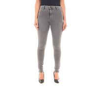 M17 Women's Ladies High Waisted Denim Jeans Skinny Fit Casual Cotton Trousers Pants with Pockets (16, Black)