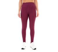 M17 Womens Ladies Leggings Solid Honeycomb Waffle Anti Cellulite Seamless Ruched Butt Lifting High Waisted Stretchy Gym Yoga Pants (L, Burgundy)