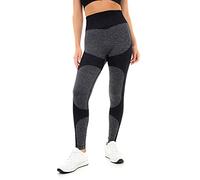 M17 Womens Ladies Leggings Sports Athletics Yoga Marl Rib Seamless Stretchy High Waisted Pants - Small - Black
