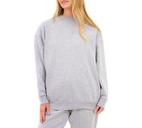 M17 Womens Ladies Recycled Oversized Sweatshirt Soft Cosy Casual Long Sleeve Top Pullover Jumper Crewneck Sweater (S, Grey), 5056242847373