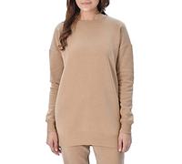 M17 Womens Ladies Recyled Classic Crew Neck Sweater Sweatshirt Casual Pullover Long Sleeve Top Plain Jumper (S, Toffee Brown