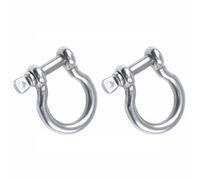 M18 2 Pack D Ring Screw Shackles, 304 Stainless Steel Shackle D Shape Heavy Duty D-Shackle for Marine Mounting, Camping, Sports and Hiking Accessories