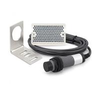M18 Photoelectric Sensor PNP NO Normally Open Retro-reflective Switch 2m Detection Range DC 10-30V Cylindrical Infrared Object Sensor for Industrial Automation(CGY18E-RM2DPC-L1.5)