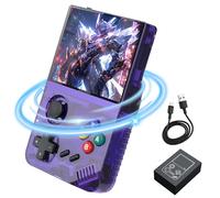 M19 Retro Handheld Game Console Retro Game Console,30000+ Games 26 Emualtors,Linux/Emelec 4.3 System,3.5-inch LCD HD Full Lamination Screen Retro Video Gaming Console,3000mAh Battery (Purple-128G)