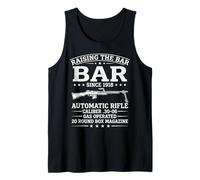 M1918 BAR WWII Vintage Label Raising THE BAR Graphic Tank Top