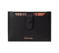 M1A-6751 Leather Card Holder with Signature Stripe- unisex- Paul Smith- Wallets & Cardholders- Black- ONE SIZE- Accessories ONE SIZE